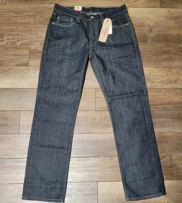 Levis 514 Straight Fit Men's Jeans 33 X 32 Tumbled Ridged Dark Wash 100% Cotton - Image 1 of 4