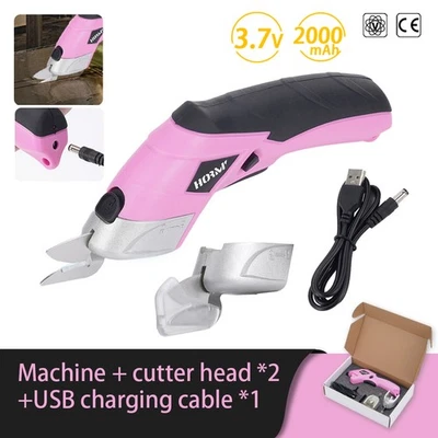 HORMY Cordless Electric Scissors Battery Operated For Fabric Leather Cardboard+2 Blade