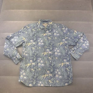 Camicia Tommy Bahama uomo L uccellino colorata floreale cotone seta elasticizzata astratta AOP - Foto 1 di 6
