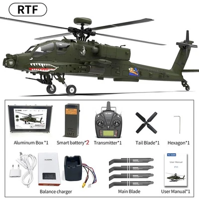 YuXiang F11 AH-64D Apache Helicopter 6-Axis 3D 2.4G 6CH Flybarless 2 Batteries - Image 1 of 4
