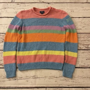 Polo Ralph Lauren Girls Striped Cotton Rollneck Knit Sweater XL (16) Preppy - Picture 1 of 7