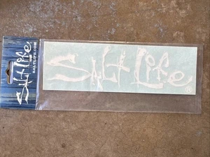 WHITE Salt Life Decal Surface Mount Sticker 6.5" Signature White - Picture 1 of 3