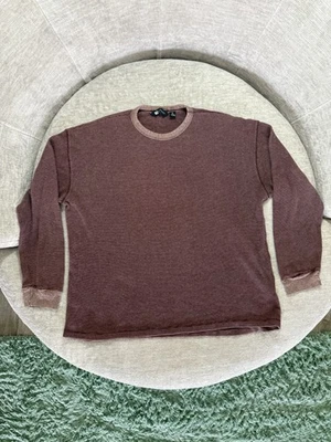 American Eagle Outfitters Shirt Mens XL Burgundy Waffle Thermal Crewneck Knit - Image 1 of 4