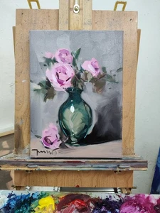 JOSE TRUJILLO Oil Painting IMPRESSIONISM Collectible ORIGINAL Still Life Art - Picture 1 of 7
