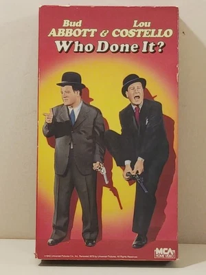Vintage Who Done It? VHS HIFI Sound Lou Costello Bud Abbott MCA 1989 - Image 1 of 4