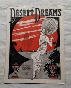 Desert Dreams by Leonard Lowen 1920 Vinatge Sheet Music with cover art - Picture 1 of 7