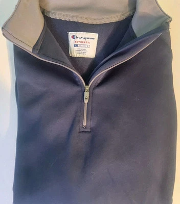 Chaqueta Pullover Hombre Azul/Gris L Champion Cuarto Cremallera Forrada de Vellón Atlética Foto 1 de 4