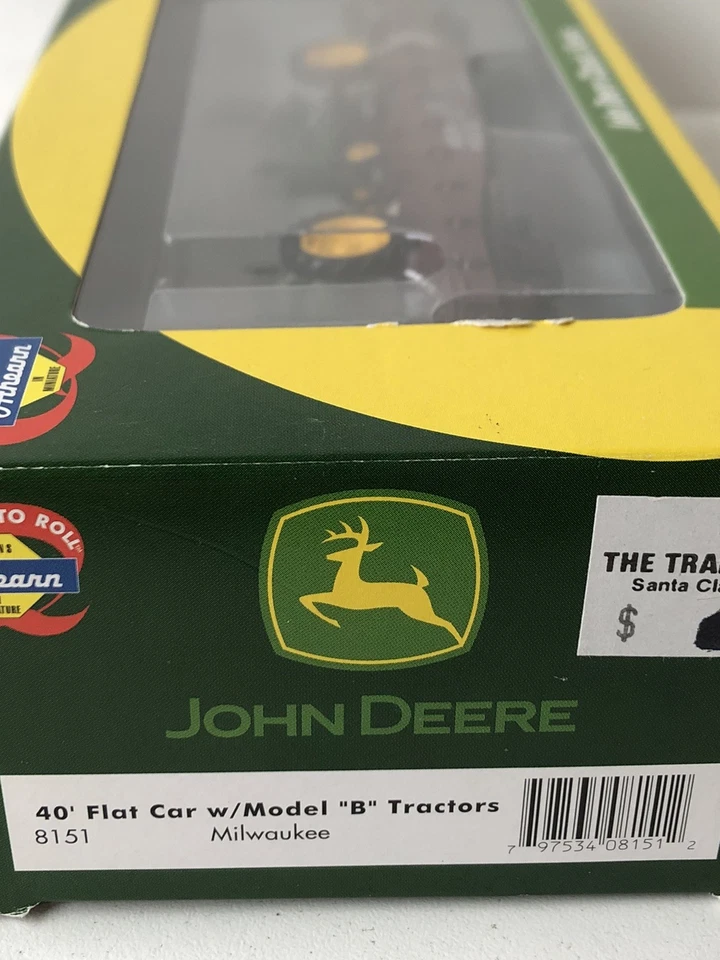 Athearn HO Milwaukee Road 40' Flat Car w/ John Deere Model B Tractors Load NOS - Image 1 of 4