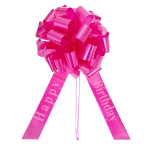 25 Inch Big Car Pull Bow Metallic Giant Bow for Decoration, Pink - Picture 1 of 6