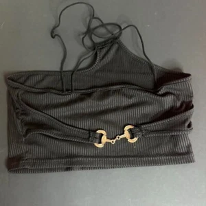 CIDER Black Criss Cross  Halter Bikini Swim Top Womens s   - Picture 1 of 5