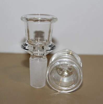 HIPPIE MOMMA 14mm CLEAR SHOTS GLASS Slide Bowl SNOWFLAKE SCREEN slide bowl 14 mm male