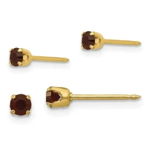 Inverness 24k Gold Plated January 3mm Crystal Birthstone Post Earrings - Picture 1 of 15
