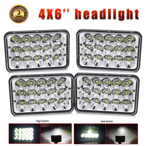 "Faros LED 4x6" pulgadas 75W haz alto bajo cristal transparente sellado rectangular" 4 piezas - Imagen 1 de 11