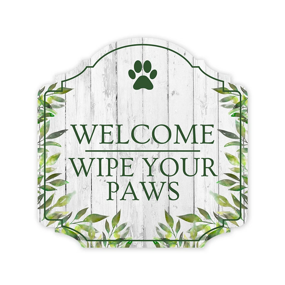 Heritage Plus Welcome Wipe Your Paws Wall or Door Sign - Image 1 of 4