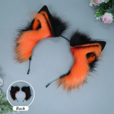 Women Anime Cosplay Furry Faux Fur Fox Ear Headband Lolita Girl Hair Accessory - Image 1 of 4
