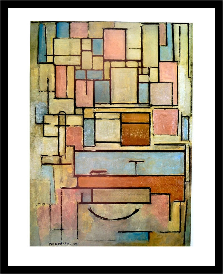 Piet Mondrian Poster Kunstdruck im Rahmen Composition with Color Areas 71x56cm - Bild 1 von 1