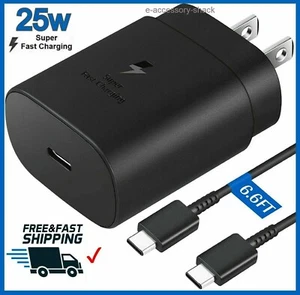 25w Type USB-C Super Fast Wall Charger+6FT Cable For Samsung Galaxy S22+Ultra 5G - Picture 1 of 7