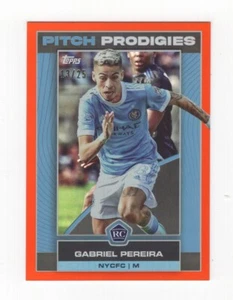 2023 TOPPS MAJOR LEAGUE SOCCER ORANGE FOIL 13/25 RC GABRIEL PEREIRA NYCFC - Picture 1 of 2