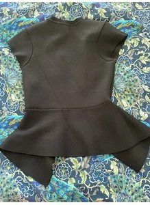 scanlan theodore black crepe knit top best suit 10 to small 12 - Picture 1 of 3
