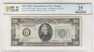 1934C 20$ Chicago STAR Note New Back - PCGS Graded Very Fine 25 - Picture 1 of 2