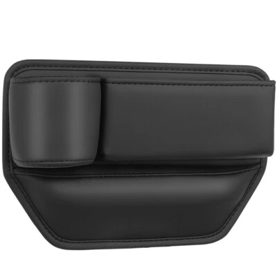 Caja de almacenamiento para grietas de asiento de coche lateral izquierdo portabotellas de bolsillo de cuero PU Foto 1 de 4