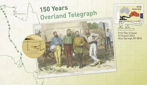 2022 Australian 150 Years of Overland Telegraph $1 Coin PNC - Stamp & Coin Cover - Bild 1 von 2