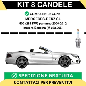 KIT 8 CANDELE per MERCEDES-BENZ SL 500 285 kw anno 2006-2012 - Foto 1 di 2