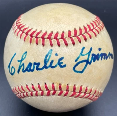 Charlie Grimm "Cubs Dynasty Manager Future HOF" Signed Autographed baseball PSA - Image 1 of 4