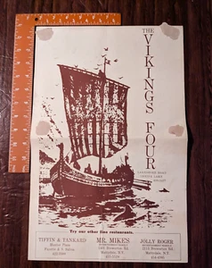 Vintage Menu From The Vikings Four Restaurant Oneida Lake NY - Picture 1 of 4