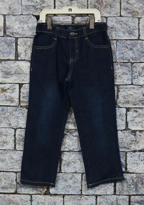 Lucky Brand Boys 4T Elastic Back Waist Four Pocket Dark Wash Blue Jeans - Image 1 of 2