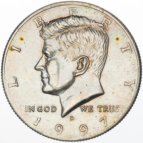 1997-D KENNEDY HALF DOLLAR BU UNC NATURAL COLOR TONED CHOICE (MR) Cover