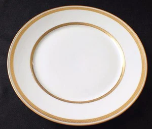 Vintage W M Guerin Limoges Frankreich Gold verkrustete Lorbeerblätter 9 5/8" Essteller - Bild 1 von 1