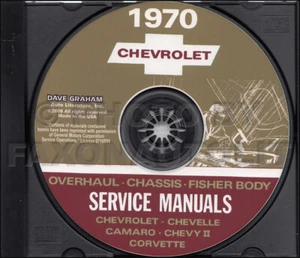 Chevrolet Car 1970 CD manual de taller conjunto de 5 con servicio de carrocería y reparación de revisión - Imagen 1 de 1
