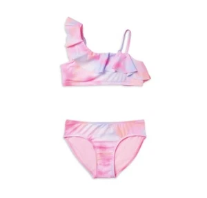 Justice Girls 2 Piece Ruffle Shoulder Tie Dye Bikini Swimsuit Size XL 16-18 - Picture 1 of 1
