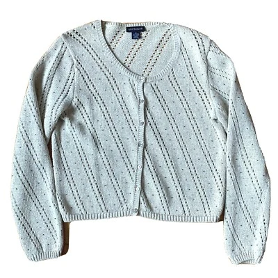 ANN TAYLOR Gold Beige Metallic Cardigan Button Up Size M - Image 1 of 4