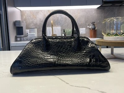 Cartera de bolsillo Clever Carriage estilo médico cuero cocodrilo negro Foto 1 de 4