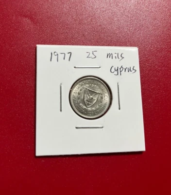 1977 25 MILS CYPRUS COIN - NICE WORLD COIN - Image 1 of 2