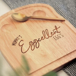 Personalisiertes Dippy Ei Toast Frühstücksbrettchen Mama's Eggcellent Eier Muttertag - Bild 1 von 5