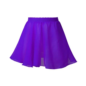 US Kids Girls Skirt Stylish Clothing Dresses Solid Color Chiffon Dancing Dress - Picture 1 of 71