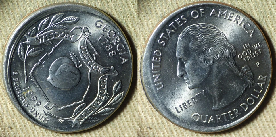 Errors : 1999P Georgia Quarter Broadstruck IREC3174 - Image 1 of 1