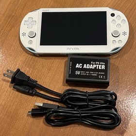 Light Blue / White Sony PS Vita 2000 System w/ Charger - Tested - Region Free