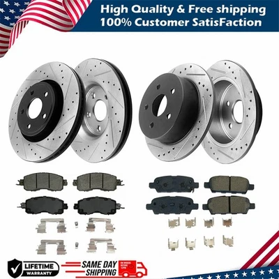 Front and Rear Brake Rotors Pads Kit for 2005 2006 2007 2008 2009 2010 Scion tC - Image 1 of 4
