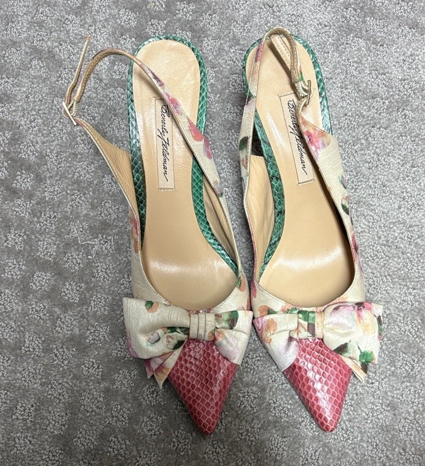 Salto alto feminino Beverly Feldman vintage floral 9,5 - Imagem 1 de 3