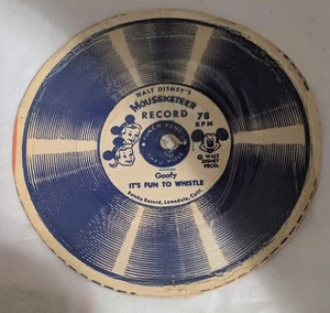 Vtg 1950s Mouseketeers Wheaties Cereal Record 78 RPM Goofy-It's Fun To Whistle  - Picture 1 of 2