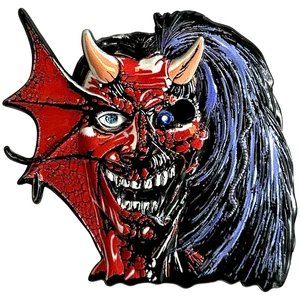 IRON MAIDEN METALL PIN # 29 PURGATORY ANSTECKER BADGE BUTTON 5x4,5cm - Picture 1 of 3