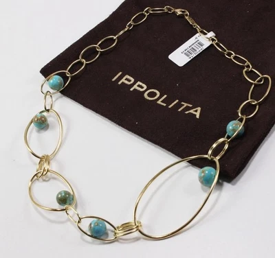 IPPOLITA MATRIX NOVA 18K 黄金 6 球 TURQUOISE 多尺寸项链 26.63 克 — 第 1/4 张图片