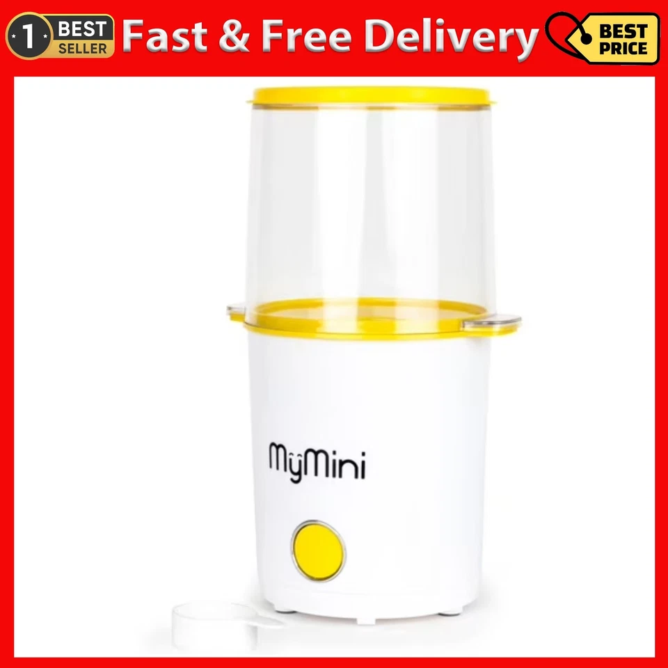 MyMini 8 tazas palomitas eléctricas de aire caliente y tazón, 800 vatios, blanco y amarillo Foto 1 de 4