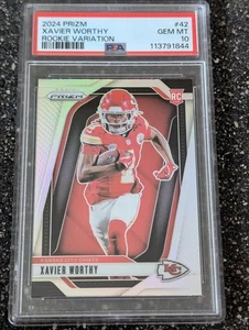 2024 Panini Prizm Xavier Worthy #42 Rookie Variation Silver Prizm RC PSA 10 - Foto 1 di 2
