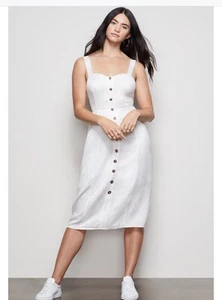 Good American Shirt Dress Size 2 The Bustier Button Down Sun Dress White GDW0023 - Picture 1 of 13