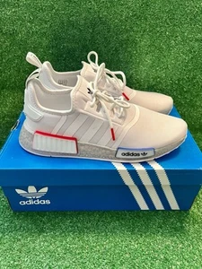 Adidas NMD R1 Men Size 10 White Grey Boost Running Shoes New in Box - Picture 1 of 6